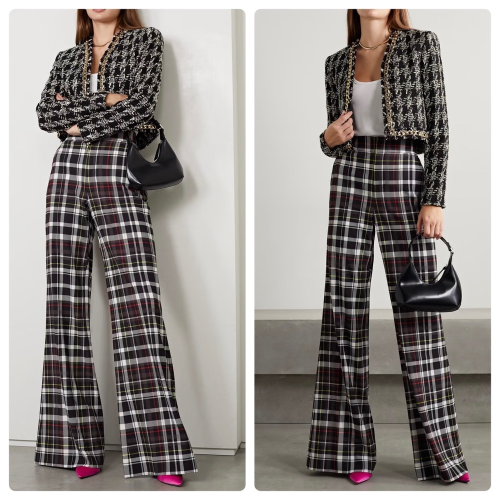 ALICE + OLIVIA Dylan Plaid Wide Leg Pant - Picture 5 of 12
